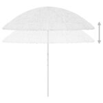 vidaXL Parasol de plage Hawaii Blanc 300 cm