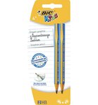 Blister de 2 Crayons KIDS BEGINNER EVOLUTION mine HB Ø 4mm Rose ou Bleu BIC