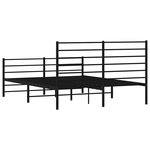 vidaXL Cadre de lit métal sans matelas avec pied de lit noir 135x190cm