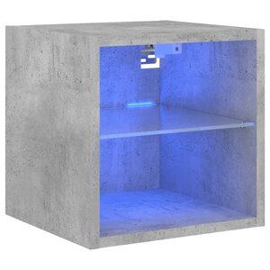vidaXL Meuble TV mural avec lumières LED gris béton 30x28 5x30 cm