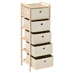vidaXL Étagères de rangement avec 5 paniers en tissu 2 Pièces beige cèdre