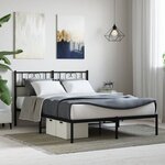 vidaXL Cadre de lit métal sans matelas avec tête de lit noir 120x190cm
