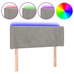 vidaXL Tête de lit à LED Gris clair 83x16x78/88 cm Velours