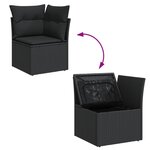 vidaXL Salon de jardin 6 Pièces avec coussins noir résine tressée