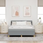 lit à ressort vidaXL avec matelas gris clair 140x200 cm en tissu