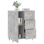 vidaXL Buffet gris béton 69 5x34x90 cm bois d'ingénierie