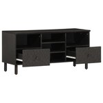 vidaXL Meuble TV noir 100x33x46 cm bois massif de manguier