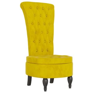 vidaXL Chaise à dossier haut jaune velours conception de bouton