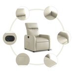 vidaXL Fauteuil inclinable électrique Crème Similicuir