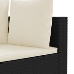 vidaXL Salon de jardin 5 Pièces avec coussins noir résine tressée