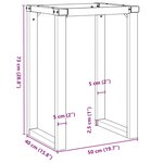vidaXL Pieds de table à manger cadre en O 50x40x73 cm fonte