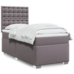 vidaXL Sommier à lattes de lit avec matelas Gris 80x200 cm Similicuir