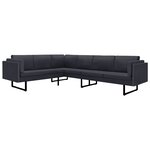 vidaXL Canapé d'angle Gris foncé Tissu