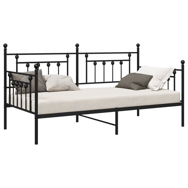 Cadre de lit daybed vidaXL Noir 107x203 cm en acier