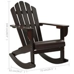 vidaXL Chaise à bascule de jardin Bois Marron