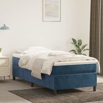 vidaXL Cadre de lit sans matelas bleu foncé 90x190 cm velours