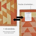 Tapis extérieur terrasse réversible - Tapis de jardin imperméable et résistant UV - Anya - Orange - 75x200 cm - HOMESCAPES