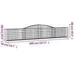 vidaXL Paniers à gabions arqués 6 Pièces 400x50x60/80 cm Fer galvanisé