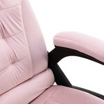 Chaise fauteuil siège de bureau informatique étude Rosevelours rose 02_0024058