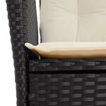 vidaXL Ensemble à manger de jardin 4 Pièces avec coussins noir