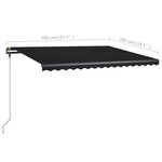 vidaXL Auvent manuel rétractable avec LED 400x300 cm Anthracite
