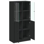 vidaXL Buffet haut avec portes noir 68x37x142 cm bois d'ingénierie