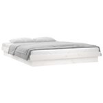 vidaXL Cadre de lit à LED sans matelas blanc 200x200 cm bois massif