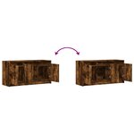 vidaXL Meuble TV avec LED chêne fumé 100x34x50 cm bois d'ingénierie