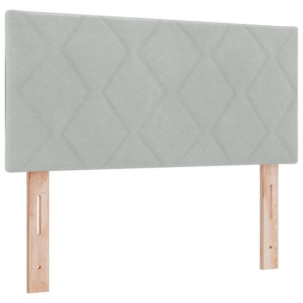 vidaXL Tête de lit LED gris clair Ensemble de 2 Gris clair Tissu et bois