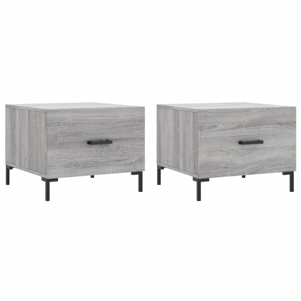 vidaXL Tables basses 2 Pièces sonoma gris 50x50x40 cm bois d'ingénierie