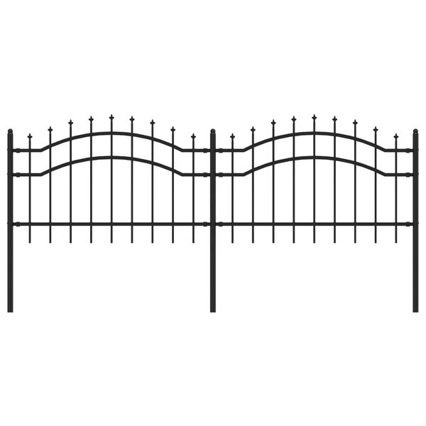 vidaXL Clôture de jardin avec sommet de lance Noir 115 cm