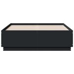 vidaXL Cadre de lit avec lumières LED noir 140x190 cm bois ingénierie