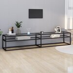 vidaXL Meuble TV transparent 220x40x40 5 cm verre trempé