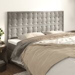 vidaXL Têtes de lit 4 Pièces Gris clair 90x5x78/88 cm Velours