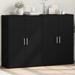 vidaXL Buffets 2 Pièces noir 60x31x84 cm bois d'ingénierie