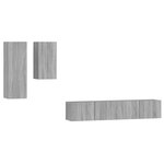 vidaXL Ensemble de meubles TV 4 Pièces Sonoma gris Bois d'ingénierie