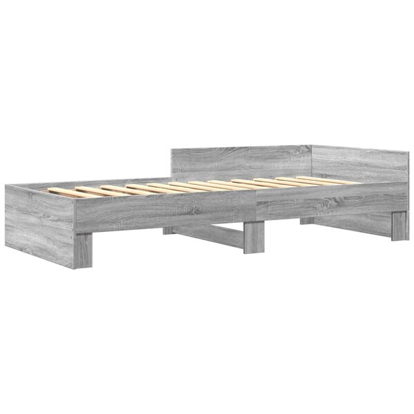vidaXL Cadre de lit sonoma gris 90x200 cm bois d'ingénierie