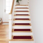 Tapis d'escalier vidaXL avec dos en latex Bourgogne 20x75 cm