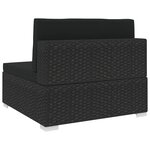 vidaXL Siège central sectionnel 1 pc et coussins Résine tressée Noir