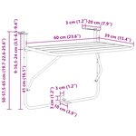 vidaXL Table suspendue pliante en acier jaune 60x40 cm