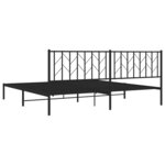 vidaXL Cadre de lit métal avec tête de lit noir 200x200 cm