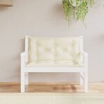 vidaXL Coussins de banc jardin lot de 2 crème 100x50x7 cm tissu oxford