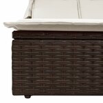 vidaXL Chaise longue double avec auvent et coussins marron poly rotin