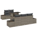vidaXL Ensemble de canapé de jardin de 6 pièces avec coussins gris en poly rattan
