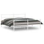 vidaXL Cadre de lit métal avec tête de lit/pied de lit blanc 183x213cm