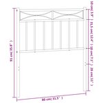 vidaXL Tête de lit métal blanc 75 cm