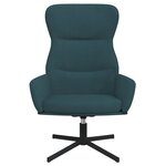 vidaXL Chaise de relaxation avec tabouret Bleu Velours