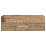 vidaXL Lit banquette Chêne artisanal Bois d'ingénierie 90 x 200 cm