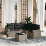 vidaXL Salon de jardin 6 Pièces avec coussins gris clair résine tressée