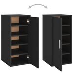 vidaXL Armoire à chaussures Noir 32x35x70 cm Bois d’ingénierie